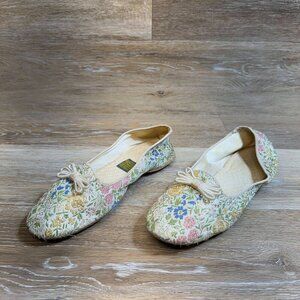 Daniel Green Lotus Floral Jacquard Tapestry House Shoes Women's Size 7